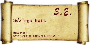 Sárga Edit névjegykártya